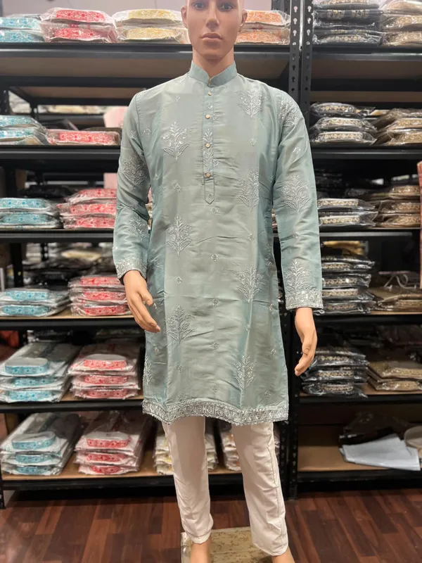 Sage_Green_Cotton_Straight_Embroidered_Kurta_Pajama_Set_For_Men