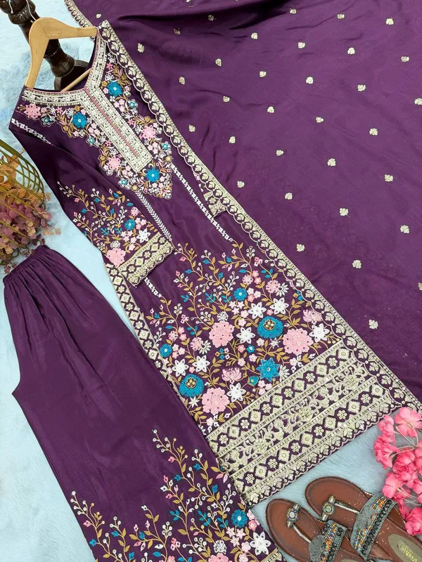 Launching_New_designer_Party_Wear_Look_Pur_Chinon_Silk_Top_Plazzo_&_Dupatta_Set