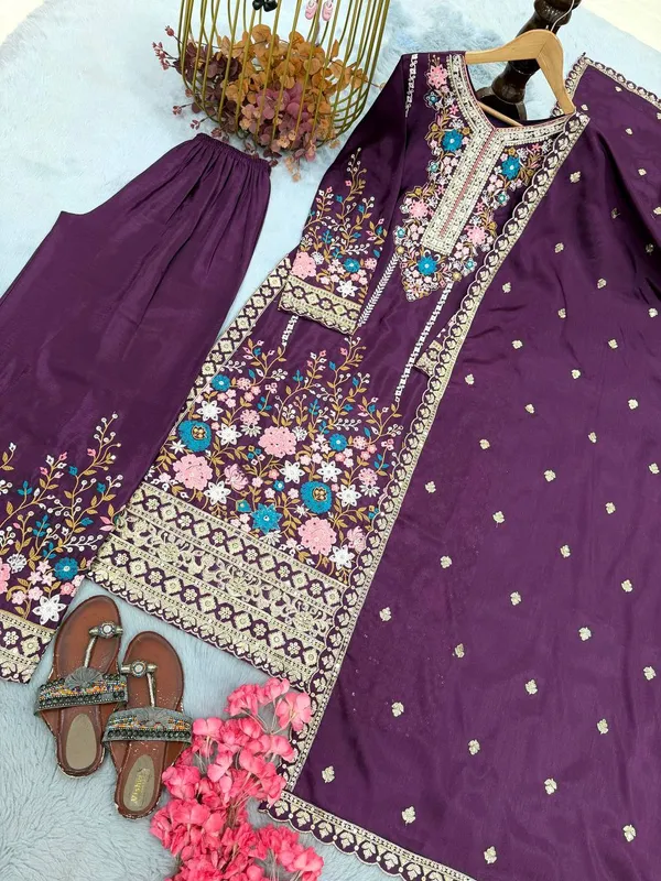 Launching_New_designer_Party_Wear_Look_Pur_Chinon_Silk_Top_Plazzo_&_Dupatta_Set