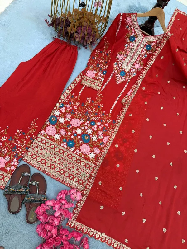 Launching_New_designer_Party_Wear_Look_Pur_Chinon_Silk_Top_Plazzo_&_Dupatta_Set