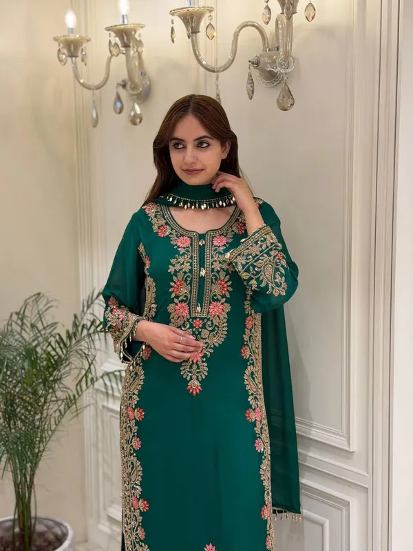 Launching_New_designer_Party_Wear_Look_Pur_Heavy_Faux_Georgette_Top_Plazzo_&_Dupatta_Set