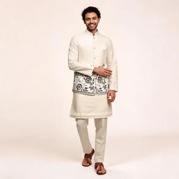 Ivory_Raymond_Cotton_Bandhgala_Printed_Kurta_Pajama_Set_For_Men