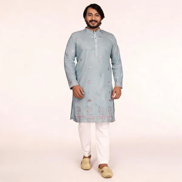 Light_Blue_Cotton_Straight_Embroidered_Kurta_Pajama_Set_For_Men