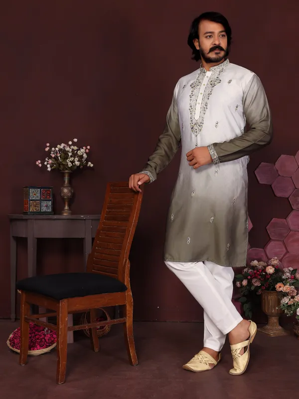 silver_sky-_Star_Silk_Straight_Embroidered_Kurta_For_Men