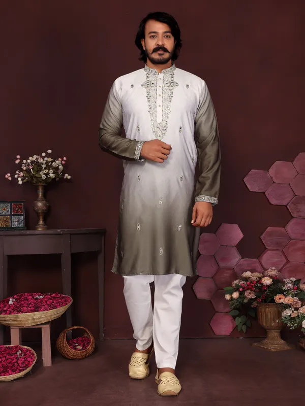 silver_sky-_Star_Silk_Straight_Embroidered_Kurta_For_Men