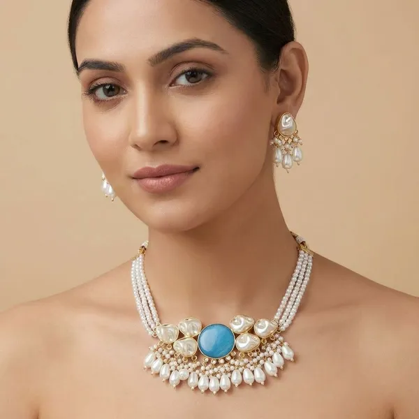 Sea_Shell_With_Big_Round_Monalisa_Stone_Choker_With_Earring_Set_For_Women_&_Girls