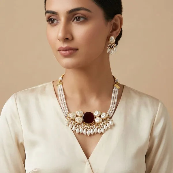 Sea_Shell_With_Big_Round_Monalisa_Stone_Choker_With_Earring_Set_For_Women_&_Girls