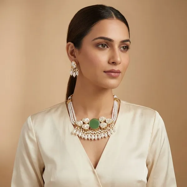 Sea_Shell_With_Big_Round_Monalisa_Stone_Choker_With_Earring_Set_For_Women_&_Girls