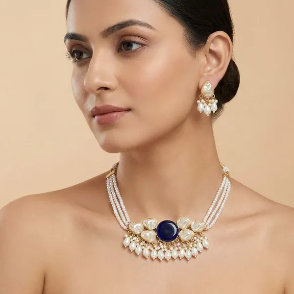 Sea_Shell_With_Big_Round_Monalisa_Stone_Choker_With_Earring_Set_For_Women_&_Girls