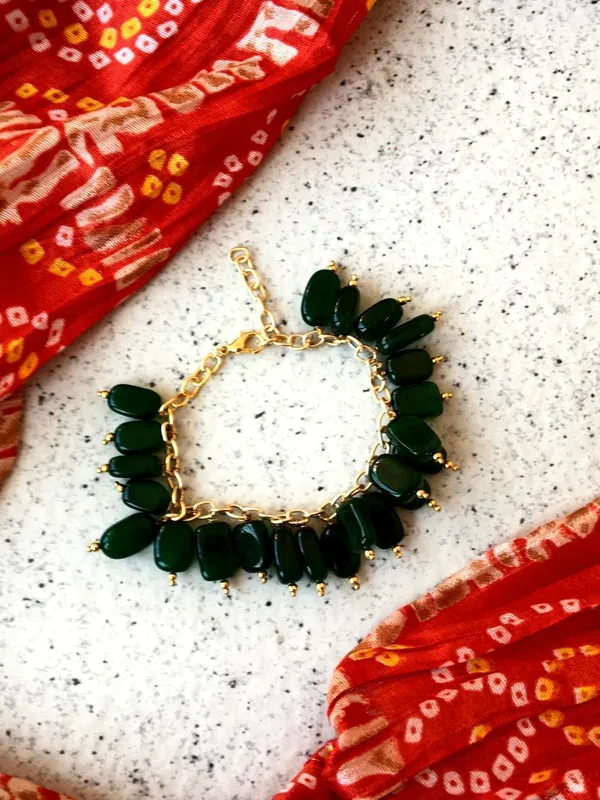 Stone-Beads-Golden-Chain-Bracelet