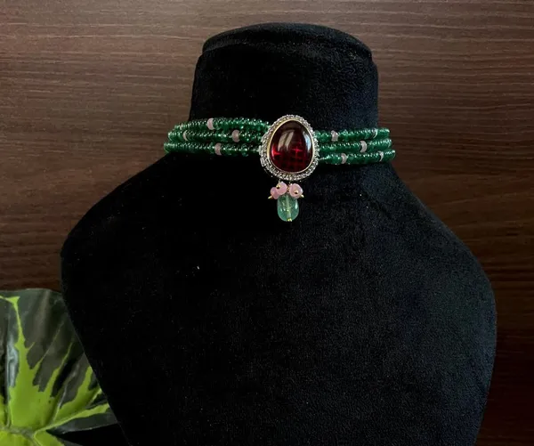 Monalisa_Stone_Pendant_Stone_Beads_Five_Layer_Mala_Choker_Necklace_For_Women_&_Girls