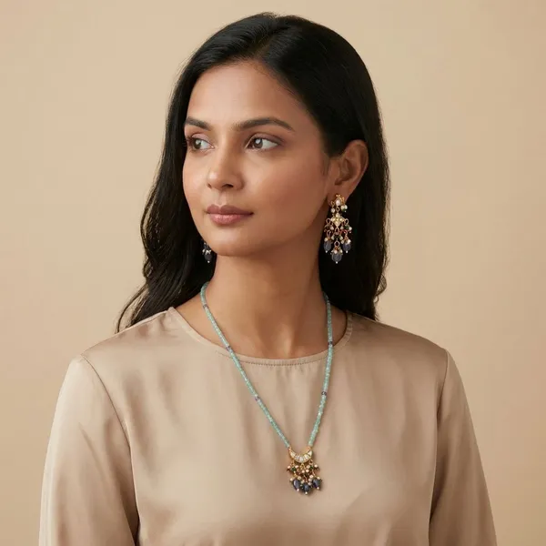 Kundan_With_Stone_Beads_Pendant_Mala_Necklace_And_Earring_Set_For_Women_&_Girls