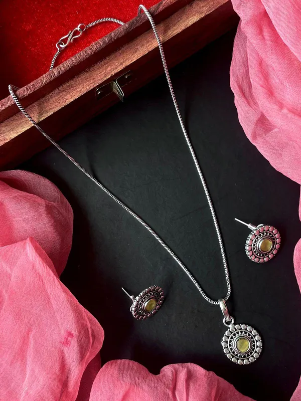 Monalisa_Stone_Oxidize_Pendant_Chain_Necklace_With_Earring_Set_2_For_Women_&_Girls