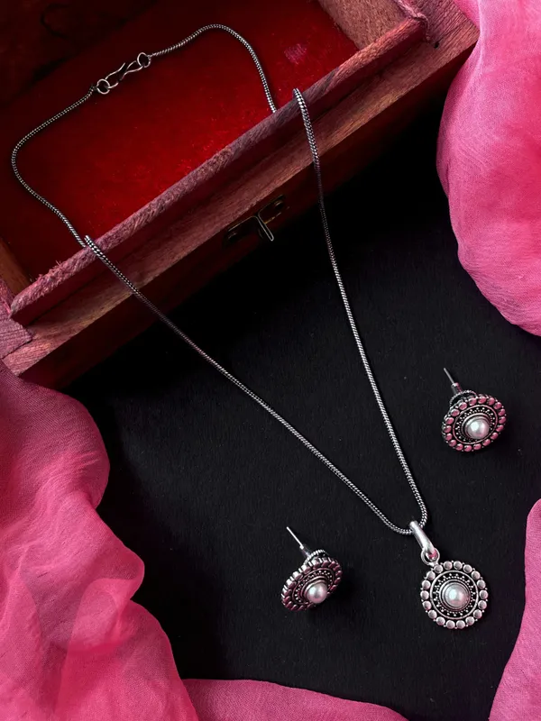 Monalisa_Stone_Oxidize_Pendant_Chain_Necklace_With_Earring_Set_2_For_Women_&_Girls