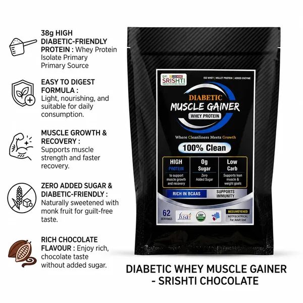 GREEN_SRISHTI_Diabetic_Care_Protein_Powder_Chocolate_with_Monk_Fruit_200g