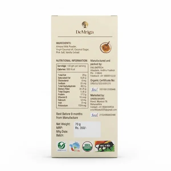 Demriga_Vegan_Organic_White_Chocolate_75_Almond_Milk_Coconut_Sugar_Sweetened_Dairy_Free_Palm_Oil_Free_500G
