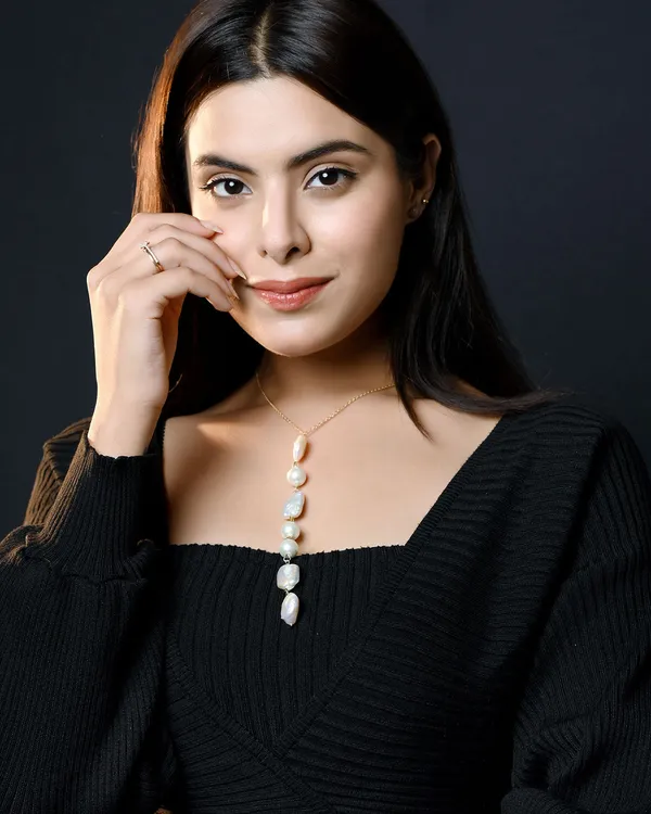 White_Dew_Drops_Chain_Necklace_With_Freshwater_And_Shell_Pearls