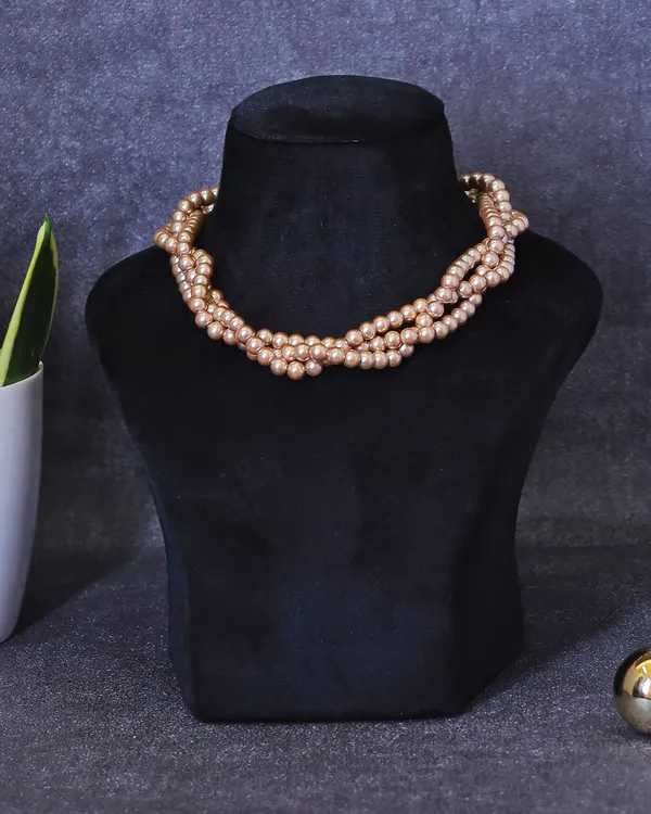 Pink_Radiant_Thread_Choker_Golden_Necklace_Cum_Hairband_With_Shell_Pearls