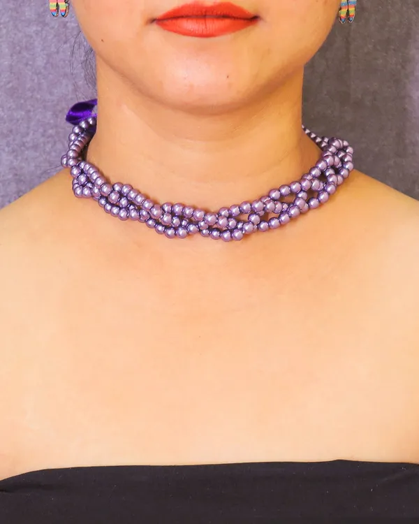 Purple_Radiant_Thread_Choker_Purple_Necklace_Cum_Hairband_With_Shell_Pearls