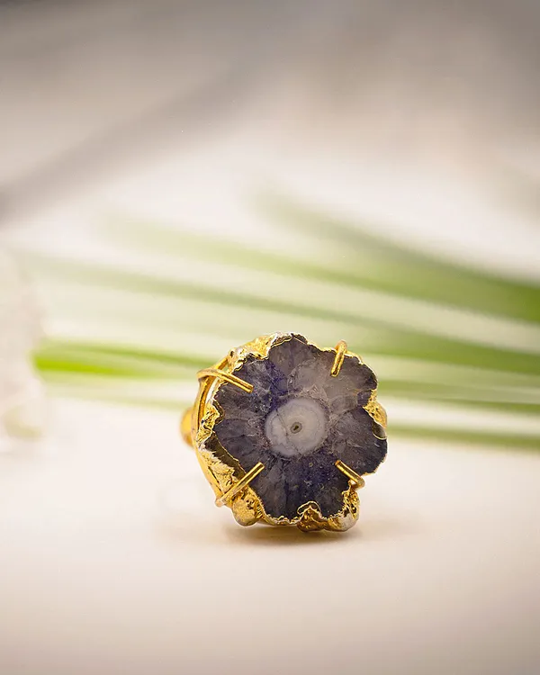 Black_Shimmer_Nest_Adjustable_Ring_With_Purple_Druzy_Stone