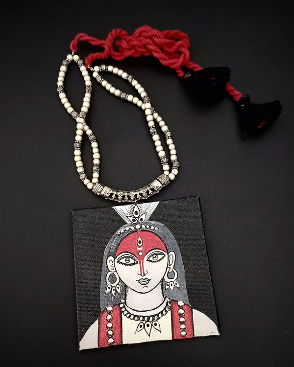 Red_Divya_Roop_Hand_Painted_Canvas_Necklace