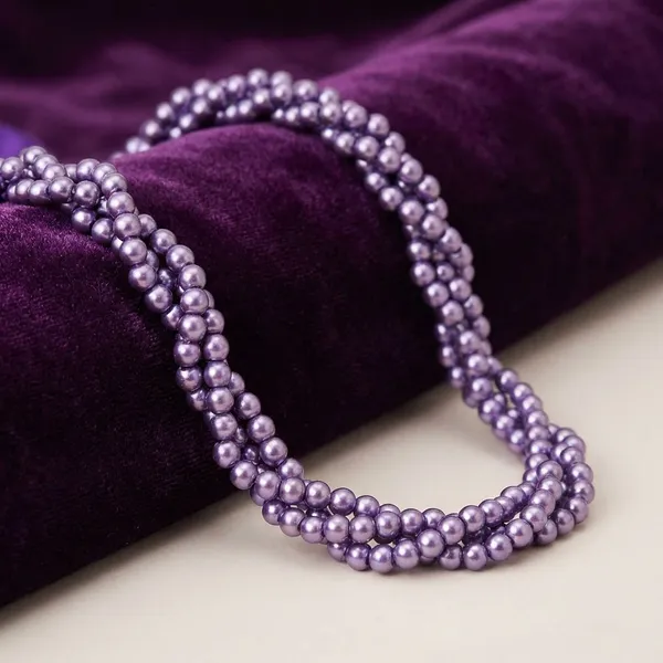 Purple_Radiant_Thread_Choker_Purple_Necklace_Cum_Hairband_With_Shell_Pearls