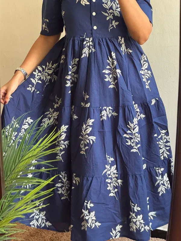 Blue_Rayon_Flared_Round_Neck_Gown_For_Women