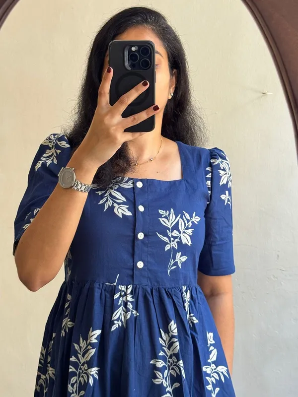 Blue_Rayon_Flared_Round_Neck_Gown_For_Women