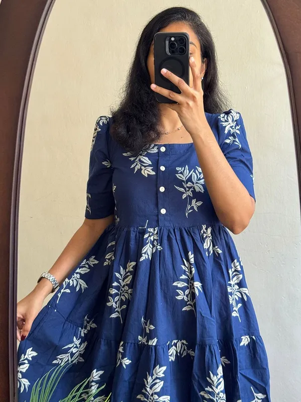 Blue_Rayon_Flared_Round_Neck_Gown_For_Women
