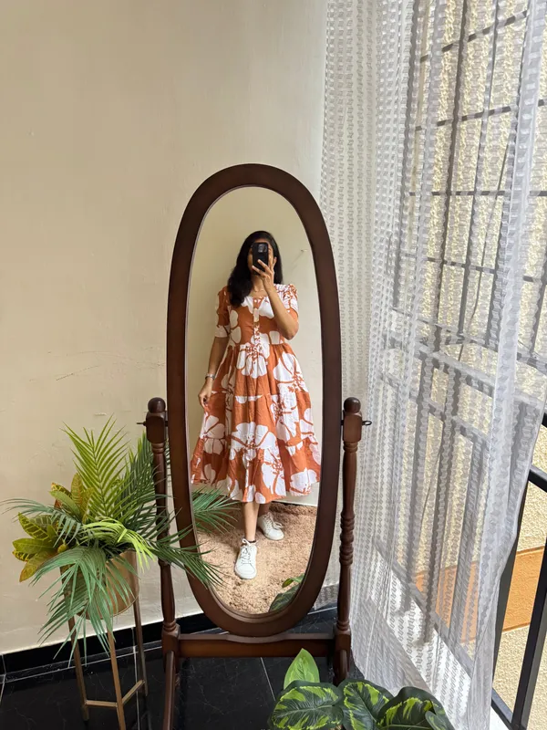 Brown_Rayon_Flared_Round_Neck_Gown_For_Women