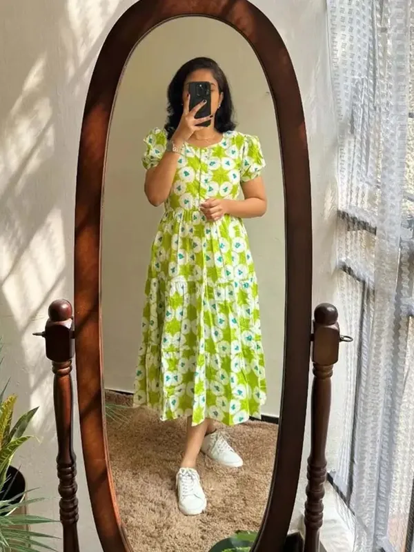 Light_Green_Rayon_Flared_Round_Neck_Gown_For_Women