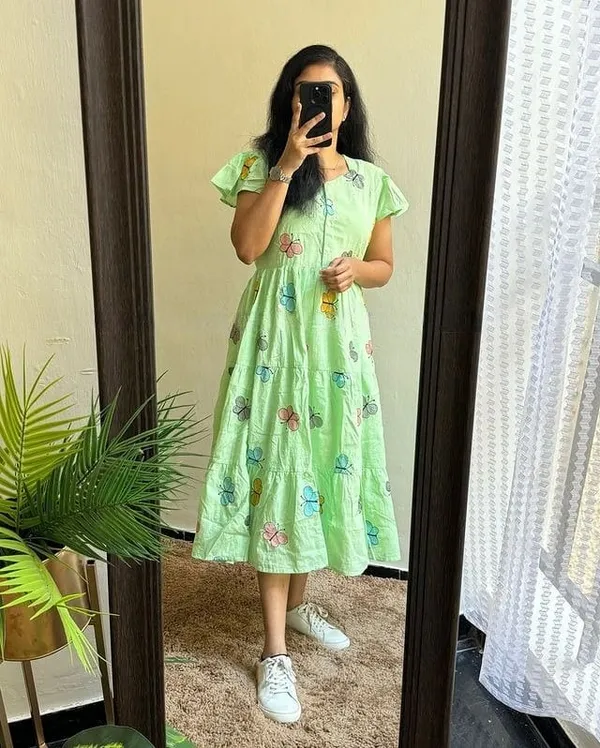 Light_Green_Rayon_Flared_Round_Neck_Gown_For_Women