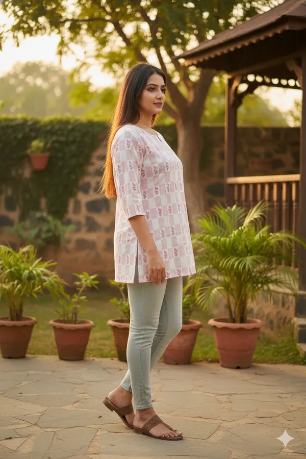 Maroon_And_Pink_Rayon_Printed_Round_Neck_Top_For_Women