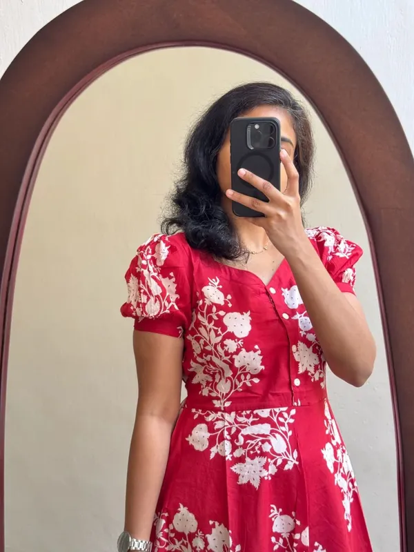 Red_Rayon_Flared_Round_Neck_Gown_For_Women