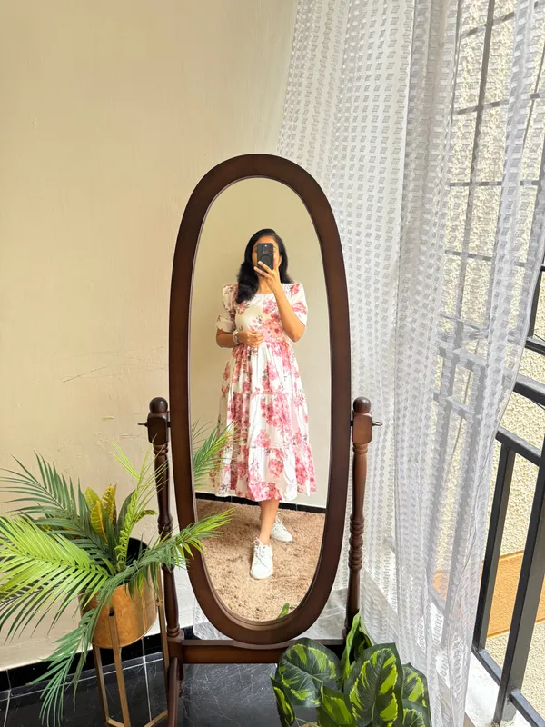White_Rayon_Flared_Round_Neck_Gown_For_Women