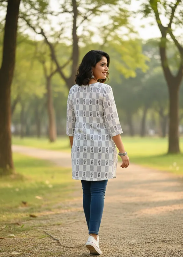 White_Rayon_Printed_Round_Neck_Top_For_Women