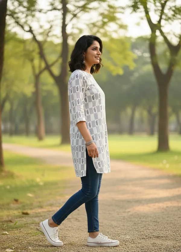 White_Rayon_Printed_Round_Neck_Top_For_Women