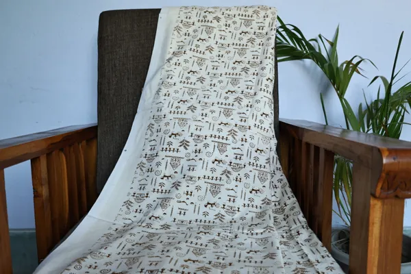 Bhagalpuri_chaddar_with_Warli_art