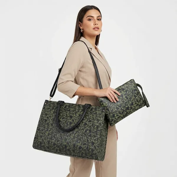 Green_And_Black_Synthetic_Leather_Casual_Luxury_Handbags_For_Women_(Buy_1_Get_1_Free)