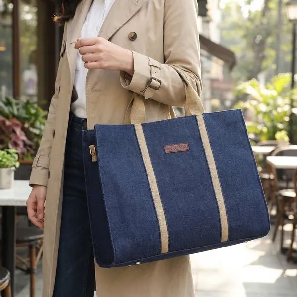 Blue_Denim_Fabric_And_Synthetic_Lining_Casual_Luxury_Handbags_For_Women_(Buy_1_Get_1_Free)
