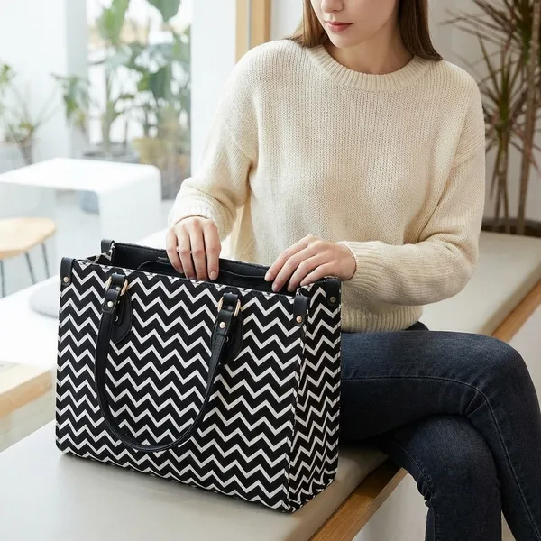 White_And_Black_Synthetic_Leather_Casual_Luxury_Handbags_For_Women_(Buy_1_Get_1_Free)