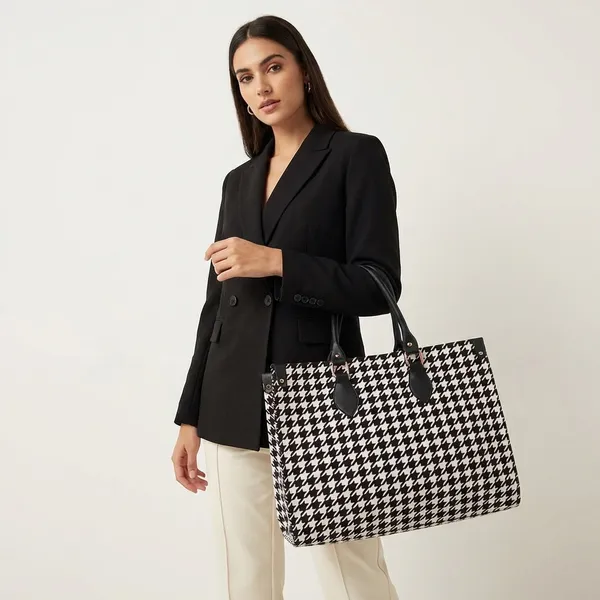 White_And_Black_Synthetic_Leather_Casual_Luxury_Handbags_For_Women_(Buy_1_Get_1_Free)