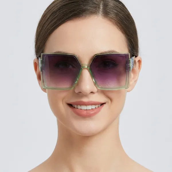 Green_Plastic_Frame_And_Polycarbonate_Lens_Casual_Sunglasses_For_Women_(Buy_1_Get_1_Free)