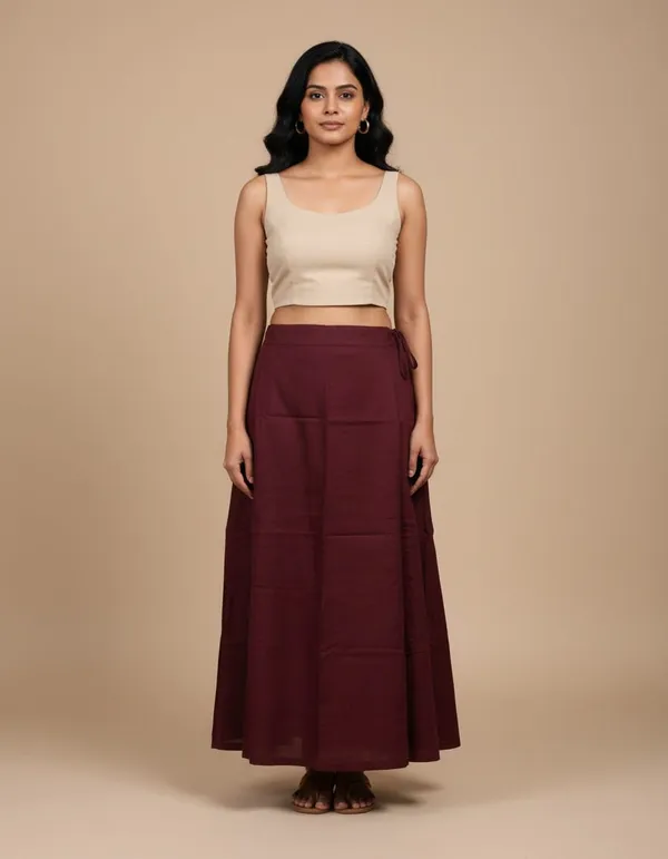 Maroon_100%_Cotton_Premium_and_Elegant_Peti_Soft_Petticoat_(Measurements:_Waist_–_42_inches_|_Hips_–_48_inches_|_Length_–_38_inches_|_Bottom_Ghera_–_74_inches)_-_388