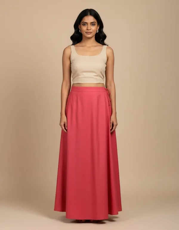Bright_Pink_And_Coral_100%_Cotton_Premium_and_Elegant_Peti_Soft_Petticoat_(Measurements:_Waist_–_42_inches_|_Hips_–_48_inches_|_Length_–_38_inches_|_Bottom_Ghera_–_74_inches)