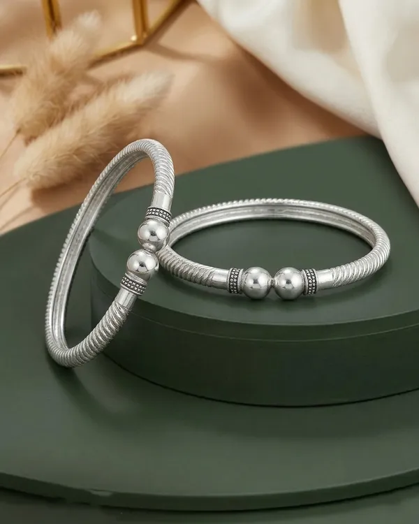 Silver_Plated_Textured_Dual_Ball_Bangles_for_Women_|_Elegant_Daily_Wear_Bangl_set