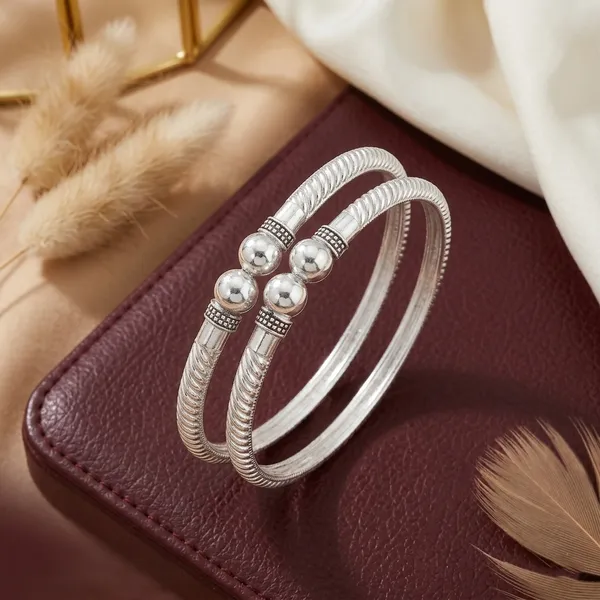 Silver_Plated_Textured_Dual_Ball_Bangles_for_Women_|_Elegant_Daily_Wear_Bangl_set