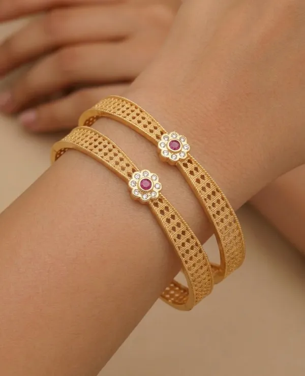 Gold_Fancy_Bangles_For_Girls_Set_Of_2_Pair_|_Designer_Unique_Shape_Ad_Diamond_Bangles_