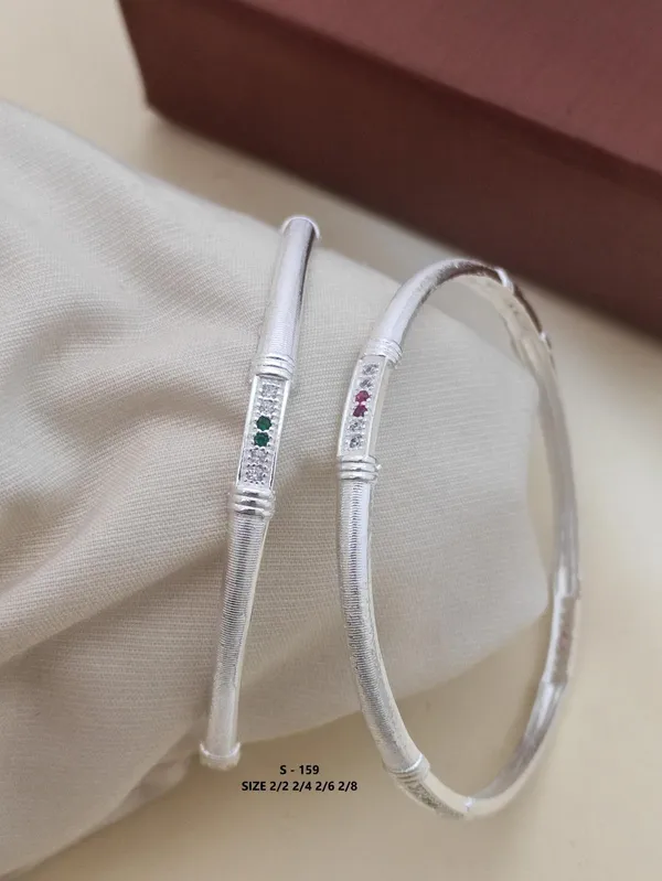 American_Diamond_Silver_Plated_Bangles_For_Women