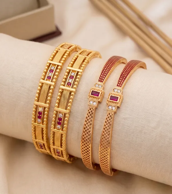 Designer_Gold_Plated_Ruby_Stone_&_American_Diamond_Bangles_Combo_Set_for_Women_|_Elegant_Daily_Wear_Kada_Set